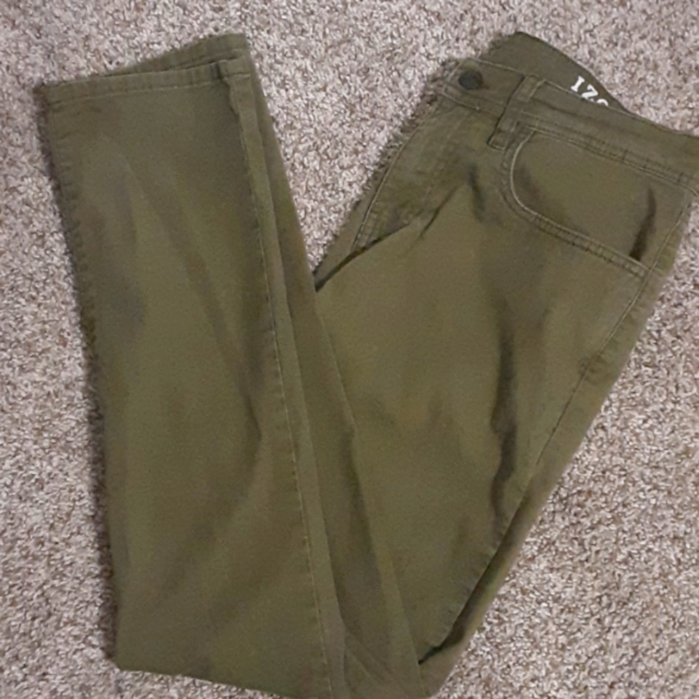 Army green slim fit pants